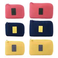 Shockproof Outdoor Travel Organizer Polyester Cable Holder Electronic Accessories Storage Case Camping Hiking  Bag Dark blue, S #1 pink