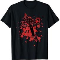 Singer Music Karaoke Bar Singing Microphone Notes Party Gift T-Shirt D62 Mens Womens Tank Top Sweatshirt Hoodie Black S juoda