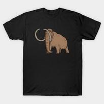 Men Black Print T-shirt Mammoth No-Cut Transfer Paper Print Cotton Tshirt L juoda
