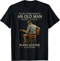 50th Birthday Acoustic Guitar Player Retro in His Fifties T-Shirt 4XL