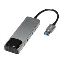 Garso plokštė USB šviesolaidinė SPDIF garso plokštė Kompiuterio išorinė daugiafunkcinė garso plokštės palaikymas AC-3, skirtas su DTS suderinamai 5.1 garso takeliui pilka