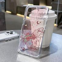 Pink Butterfly Phone Case For iPhone 17 16 15 14 Plus Pro Max 12 11 13 Mini X XS XR Plus 16E 17Air Soft Clear Cover iPhone 16e