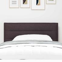 LED Headboard with LED Light Strips Dark Brown 80 cm Fabric