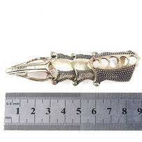 Halloween Cosplay Cool Boys Rock Gothic Scroll Joint Armor Knuckle Ring Metal Metal Full Finger Ring silver