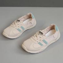 K new summer new sports and leisure shoes little white shoes breathable women's lace-up low help high 35 chaki