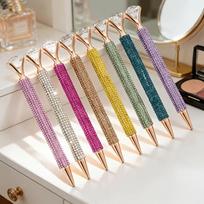 2Pcs Big Diamond Ballpoint Pens Luxury Crystal Rhinestone Metal Pen Office Stationery Gift 2pcs random colors
