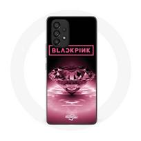 Dėklas - Maniacase - Samsung Galaxy A53 5G - Kpop - Blackpink logotipas - Deimantinė apdaila rožinė