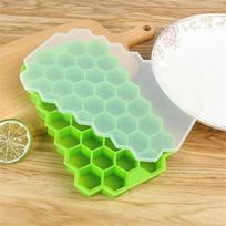 „Honeycomb 37“ grotelių ledo kubelių padėklas ledo gaminimo aparatas su dangčiu „pasidaryk pats“ ledo formelė android žalia spalva
