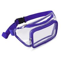 Skaidrus „Fanny Pack“ dirželis su reguliuojamos talpos didele, vandeniui atspariu greito atpalaidavimo skaidriu juosmens krepšiu violetinė