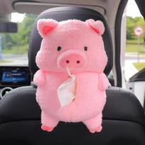 Namų ūkio Mielas Kawaii Automobilio Servetėlių Dėžutė Namų ūkio Pliušinis Lėlė Paršelis Avytė Servetėlių Popieriaus Laikiklis Nešiojamas Popieriaus Dėklas Aksesuarai rožinė