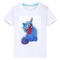 Kawaii Tees kpop demon hunters kids Print t shirt for kids boy 10year 100%Cotton Cute Tops anime Short y2k one piece girl clothes 100 balta
