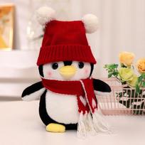 Scarf hat penguin doll grab machine doll plush toy sleeping pillow girl rag doll children new year gift 25cm