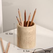 Travertine Luxury Pen Holder and Desk Organizer Ornaments
