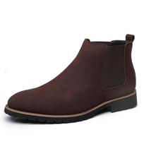 Black Classic Suede Men Chelsea Boots Male Ankle Shoes Leather Casual Men Boots Formal Dress Shoes Wedding Sleeve Cowboy Boots 38 ruda