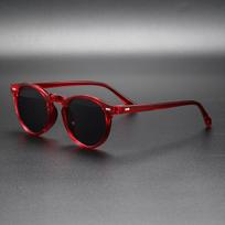 Retro apvalūs akiniai nuo saulės moterims vyrams prekės ženklo dizainerio vintažiniai saulės akiniai moteriški juodi lauko akinių nuo saulės UV400 Gafas de sol raudona