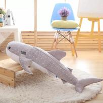 150cm Didelio Dydžio Švelnus Ryklio Pliušinis Žaislas Didelė Kūrybinga Mėlynojo Banginio Pliušinė Pagalvė Švelnus Ryklis Jūros Žuvis Pliušinė Pagalvė Mielas Lėlė 50cm pilka spalva