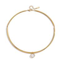 Paauksuotas pakabukas ant kaklo Nerūdijančio plieno kaklo grandinėlė Retro kaklo grandinėlė Madingi papuošalai JDN0112242-1 beige