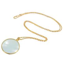 Magnifying Glass Pendant Necklace for Women Gold Silver Plated Chain Reading Magnifier Necklace for Elderly and Daily Use auksas