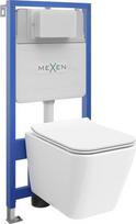 Mexen Cube potinkinis WC rinkinys, Fenix Slim rėmas su WC dubeniu ir lėtai nuleidžiama dangtimi, baltas blizgus - 61030924000, 52 x 36 x 36 cm