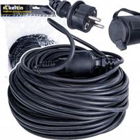 Geko statybos vietos maitinimo kabelio prailgintuvas K00223, 40m, 3x2.5mm², 1x16A 230V~50Hz, IP44, juodas, CE sertifikuotas