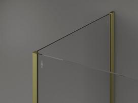 Mexen Kioto dušo sienelė Walk-in 115 x 110 x 40 cm, permatoma, auksinis šlifuotas - 800-115-110-221-55-00-040