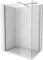 Mexen Kioto-X dušo sienelė Walk-in 120 x 70 cm, permatoma 10 mm, šepetėliu valoma pilkai sidabrinė - 800-120-202-66-00-070-X