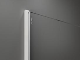 Mexen Kioto dušo sienelė Walk-in 160 x 110 cm, juodas rėmelis, baltas - 800-160-202-20-70-110