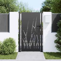 Garden Gate Black 110 x 180 cm Powder Coated Steel