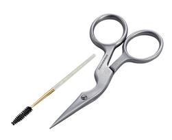 Tweezerman Brow Shaping Scissors & Brush Stainless Steel makiažo šepetėlis