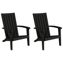 Adirondack Garden Chairs 2 pcs Black Polypropylene