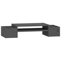 Monitor Stand Gray 70 x 27.5 x 15 cm Solid Pine Wood