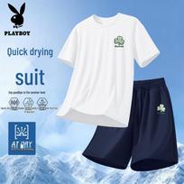 PLAYBOY Men's 2026 Summer Quick-Dry Sport T-Shirt & Shorts Set M