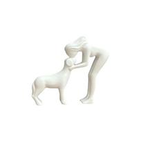 Sculpture Cute Dog Figurine Pet Lovers Nordic-Style Home Decor Collection Desktop Ornaments  Office Kiss Dog White