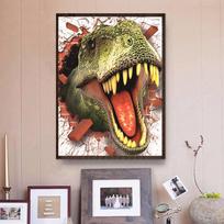 Diamond Embroidery 5D DIY Diamond Painting Scared T-Rex Pattern Mosaic Resin Round Diamond 20X30CM
