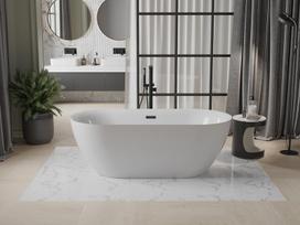 Mexen Roxy laisvai pastatoma vonia 170 x 80 cm, balta, juodas persipylimas - 51201708000-70, 170 x 80 cm