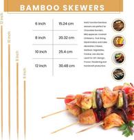 Decorrack 20cm bambukiniai iešmeliai, 100 medinių iešmelių Bbq, kepsniams, kebabams, užkandžiams, vaisiams, s'mores, kokteiliams, vėlyviesiems pusryčiams, fondiu, barbekiu, "pasidaryk pats" amatams