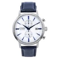 Citizen Eco-Drive Chronograph Odinis Dirželis Baltas Ciferblatas CA7069-16A Vyriškas Laikrodis balta