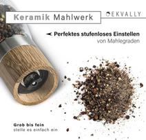 Rudos spalvos medinis pipirų ir druskos malūnėlių rinkinys, tvirtas malimo mechanizmas, 2 vnt. — virtuvės reikmenys, prieskonių malūnėlis, rankinis malūnėlis, ąžuolinis malūnėlis, medinė prieskonių dėžutė, reguliuojamas