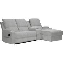 Kampinė sofa-reglaineris Notio Living Dallas, šviesiai pilka, Kairinis variantas
