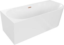 Mexen Mia laisvai pastatoma kampinė vonia kairinė 140 x 75 cm, balta, perteklius šlifuota varis - 52691407500L-65, 140 x 75 cm