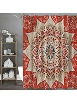 Kaleidoscope Pattern Shower Curtain, Bathroom Decorative Shower Curtain, Waterproof Shower Curtain with Hooks W90xH180cm
