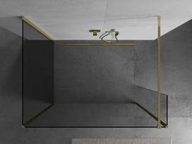 Mexen Kioto dušo sienelė Walk-in 130 x 90 x 40 cm, permatoma, auksinė - 800-130-090-221-50-00-040