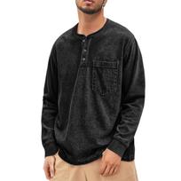 Men's  Trend  Loose  Round Neck  Hoodie  Long Sleeves  Leisure L juoda