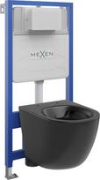 Mexen Lena paslėptas WC rinkinys su rėmu Fenix Slim ir WC dubeniu, juodas matinis - 6103322XX85, 48x36x35,5 cm