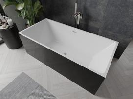 Mexen Nita laisvai pastatoma vonia 170 x 80 cm, balta/juoda, šlifuoto nikelio perpildymo anga - 52091708075-97, 170 x 80 cm