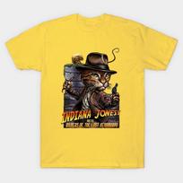 Men Black Print T-shirt Indiana Jonesy No-Cut Transfer Paper Print Cotton Tshirt S geltona