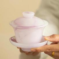 Colored Glaze Gaiwan Chinese Kung Fu Tea Ceremony Tureen Ice Purple Sancai Tea Cup Bowl Household Retro Teacup Teaware Drinkware
