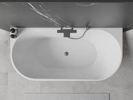 Mexen Oval laisvai pastatoma sieninė vonia 180 x 80 cm, balta/juoda, gun metal perpylimas - 52671808075-95, 180 x 80 cm