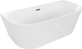 Mexen Oval laisvai pastatoma vonia prie sienos 170 x 80 cm, balta, gun metal perpylimas - 52671708000-95, 170 x 80 cm