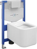 Mexen Elis paslėptas WC rėmas Fenix XS-F su WC dubeniu, baltas blizgus - 6803391XX00, 52x34,5x35,5 cm